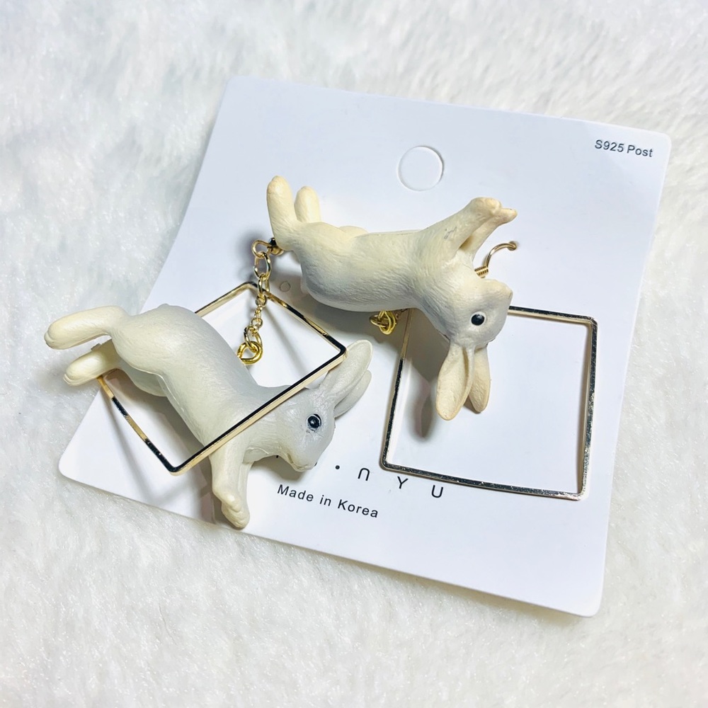 Geometric bunny earrings